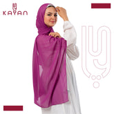 Chiffon Plain Scarf - Purple